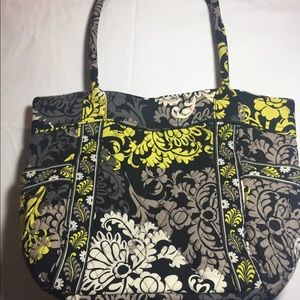 Vera Bradley tote purse black and green